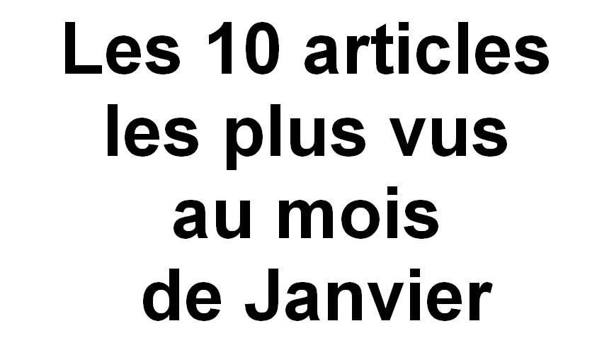 Lire la suite à propos de l’article Les 10 articles les plus vus au mois de Janvier